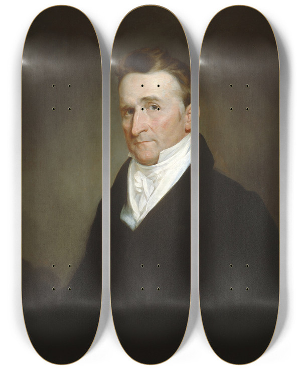 Triptych art skateboard deck of Samuel Finley Breese Morse Eliphalet Terry by Samuel Finley Breese Morse (1791-1872)
