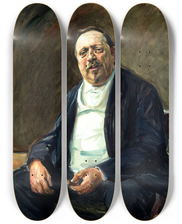 Triptych art skateboard deck of Max Liebermann Portrait Of Alfred Von Berger by Max Liebermann (1847-1935)