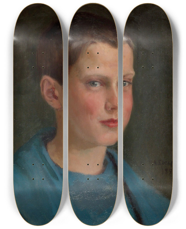 Triptych art skateboard deck of Albert Edelfelt Erik Edelfelt Lapsena by Albert Edelfelt (1854-1905)