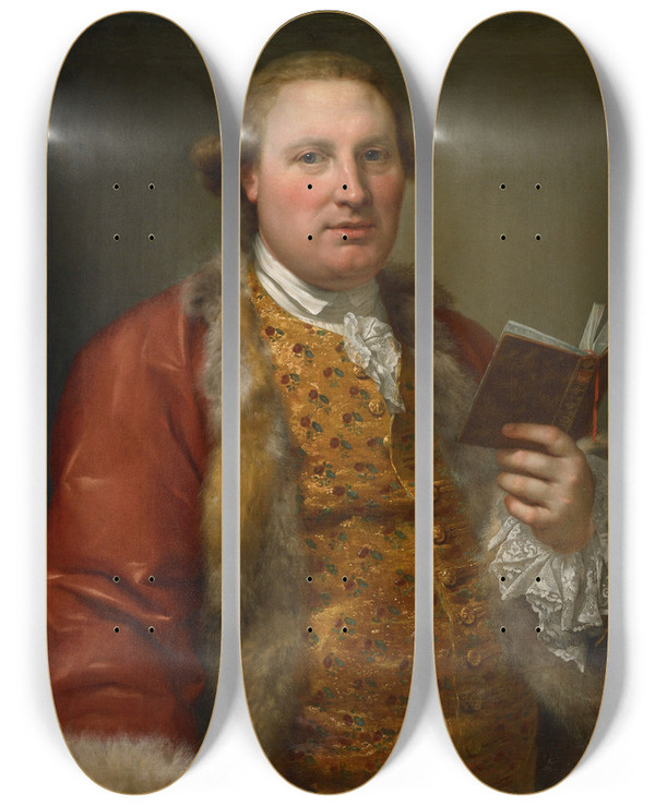 Triptych art skateboard deck of Anton Von Maron Archibald Menzies by Anton Von Maron (1733-1808)