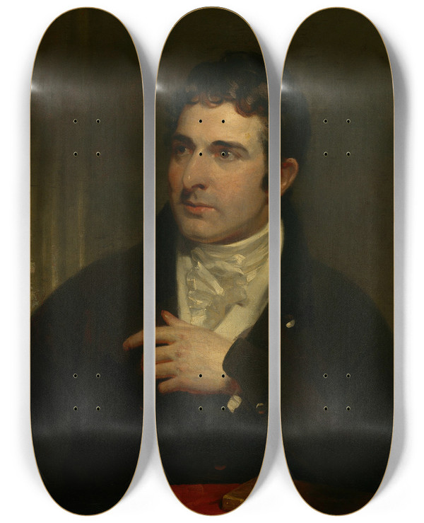 Triptych art skateboard deck of Martin Archer Shee John Philip Kemble by Martin Archer Shee (1769-1850)
