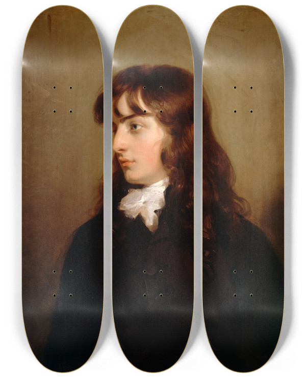 Triptych art skateboard deck of Sir Thomas Lawrence William Linley by Sir Thomas Lawrence (1769-1830)