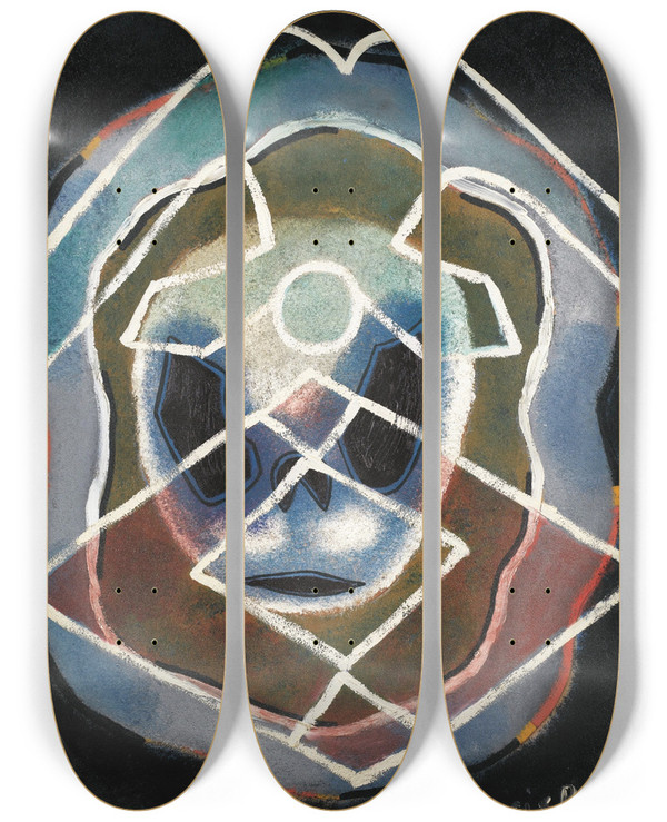 Triptych art skateboard deck of Francis Picabia Mon Atmosphre by Francis Picabia (1879-1953)