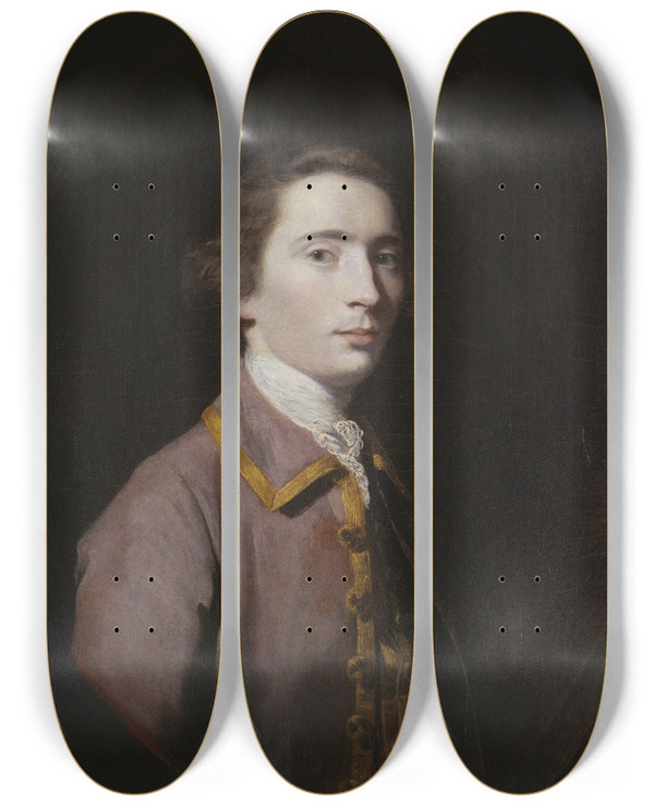 Triptych art skateboard deck of Sir Joshua Reynolds Charles Carroll Of Carrollton by Sir Joshua Reynolds (1723-1792)