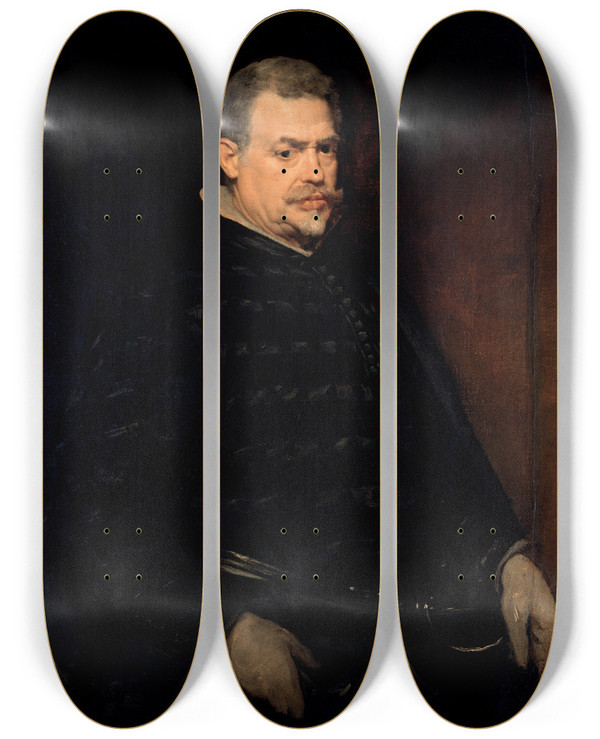Triptych art skateboard deck of Diego Velzquez Don Juan Mateos D1643 by Diego Velazquez (1599-1660)
