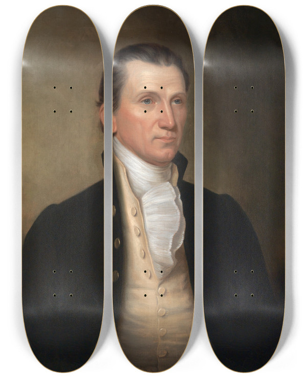 Triptych art skateboard deck of James Herring James Monroe by James Herring