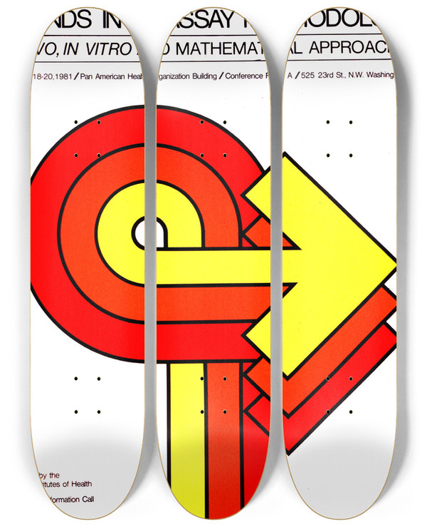Triptych art skateboard deck of National Institutes Of Health Trends In Bioassay Methodology by National Institutes Of Health (1887)