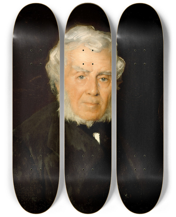 Triptych art skateboard deck of Julian Alden Weir Portrait Of Robert Walter Weir by Julian Alden Weir (1852-1919)