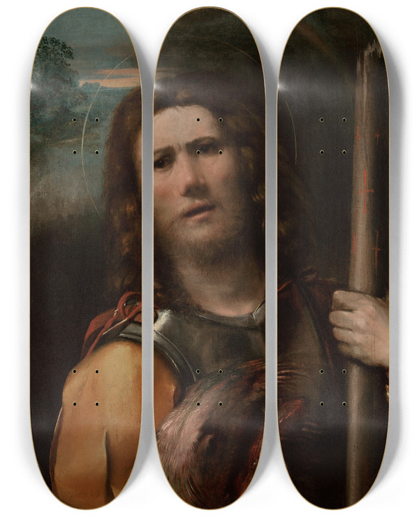 Triptych art skateboard deck of Dosso Dossi Saint George by Dosso Dossi (1489-1542)