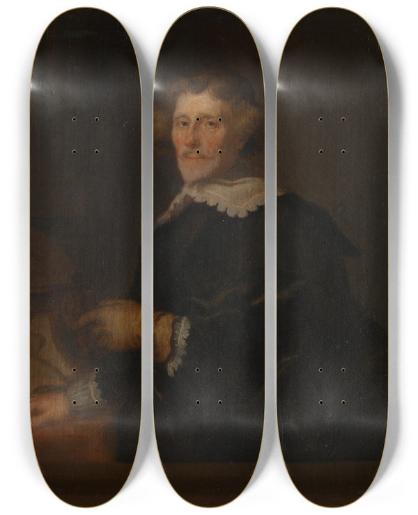 Triptych art skateboard deck of Joachim Von Sandrart Pieter Cornelisz Hooft 15811647 by Joachim Von Sandrart (1609-1688)