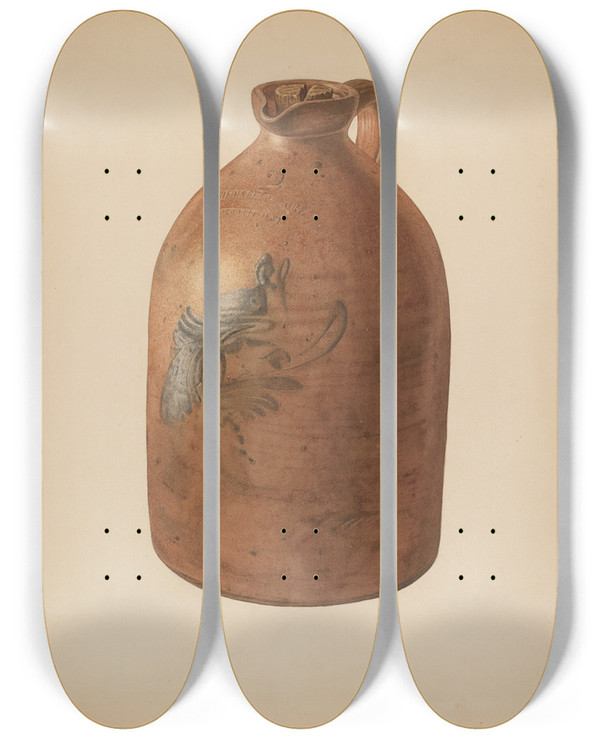 Triptych art skateboard deck of Giacinto Capelli Molasses Jug_3 by Giacinto Capelli (20-)