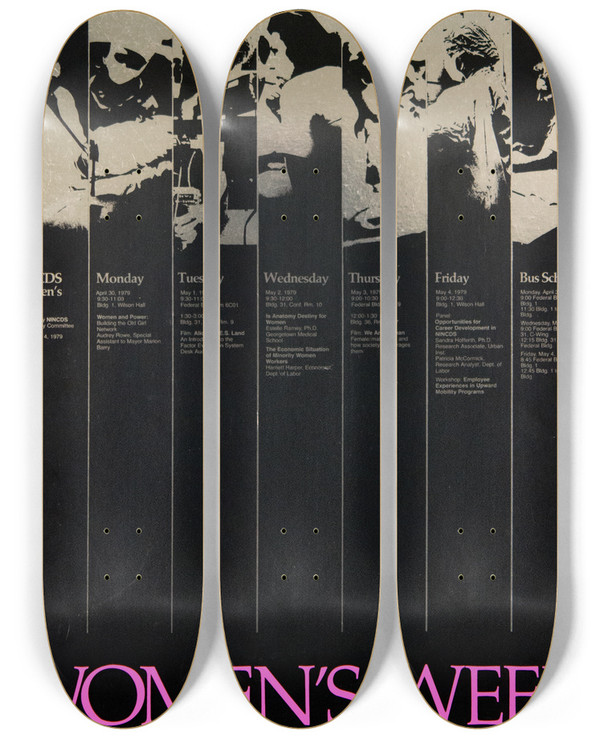 Triptych art skateboard deck of National Institutes Of Health Womens Week by National Institutes Of Health (1887)