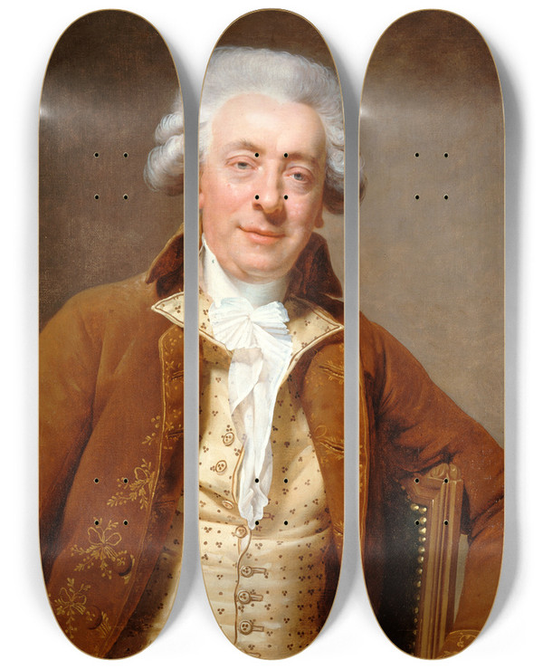 Triptych art skateboard deck of Michelmartin Drolling Portrait De Claudenicolas Ledoux17361806 Architecte by Michel-Martin Drolling (1786-1851)