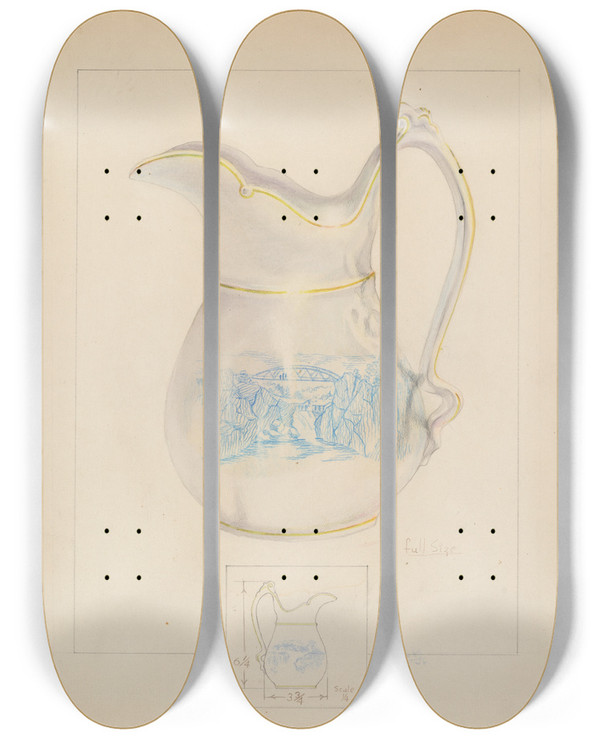 Triptych art skateboard deck of Joseph Sudek Cream Pitcher by Joseph Sudek