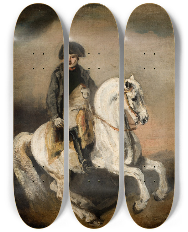 Triptych art skateboard deck of Piotr Michaowski Napoleon On Horseback_1 by Piotr Michalowski (1800-1855)