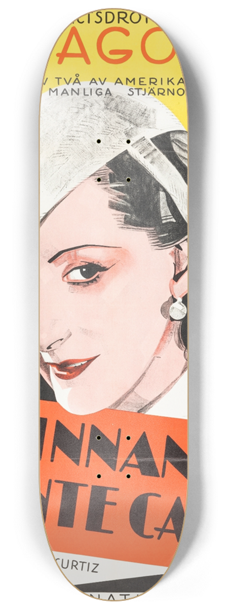 Eric Rohman - The Woman from Monte Carlo 8.25 inch art skate deck