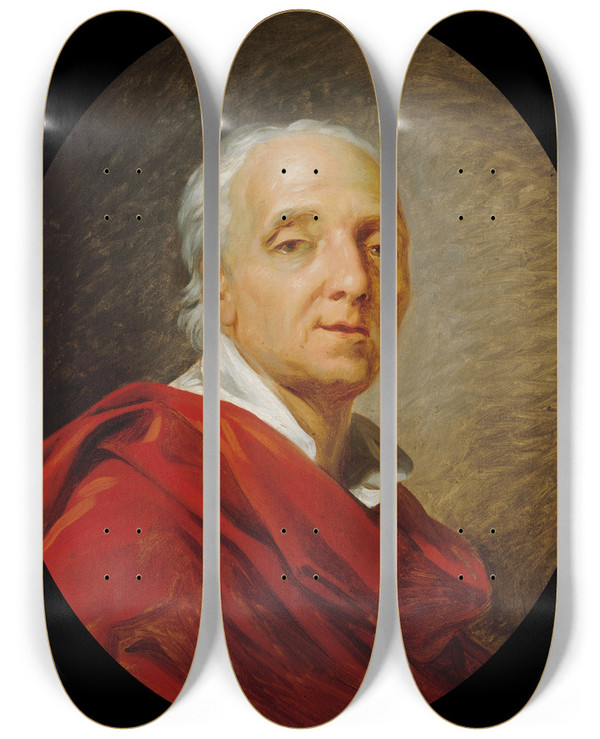 Triptych art skateboard deck of Jeansimon Berthlemy Portrait De Denis Diderot 17131784 Crivain Et Philosophe by Jean Simon Berthelemy (1743-1811)