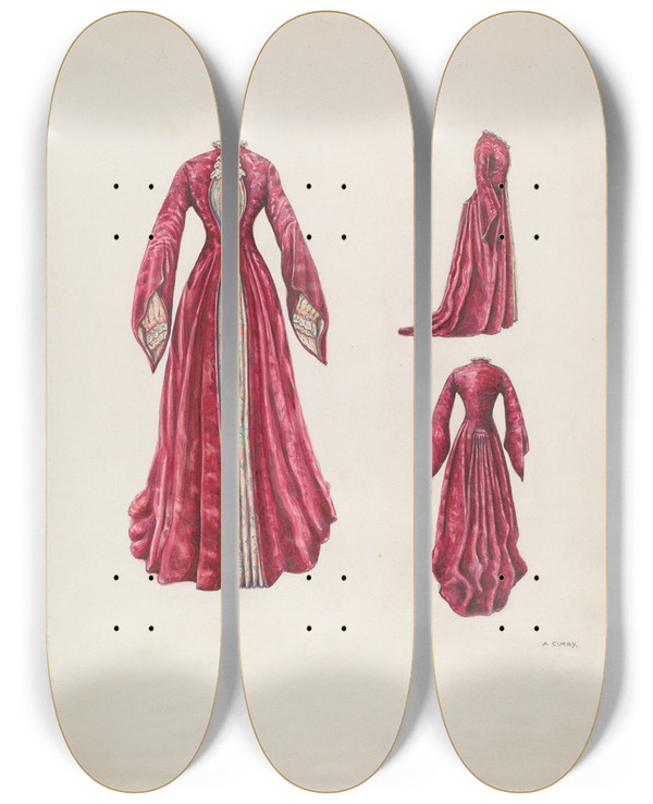 Triptych art skateboard deck of Al Curry Dress_2 by Al Curry (20-)