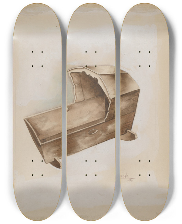 Triptych art skateboard deck of Joseph Sudek Cradle by Joseph Sudek