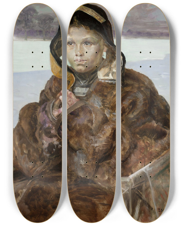 Triptych art skateboard deck of Jacek Malczewski Ellenai_2 by Jacek Malczewski (1854-1929)