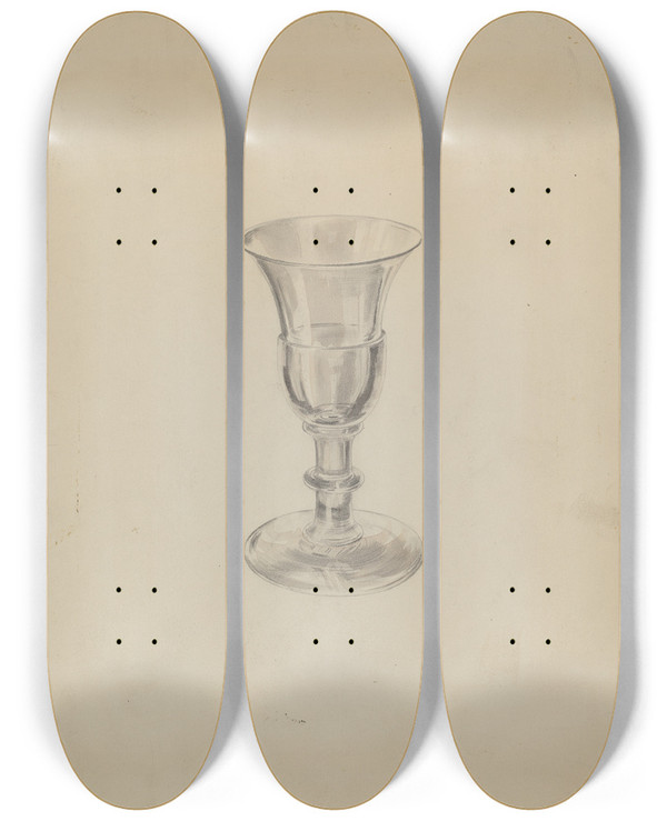 Triptych art skateboard deck of Lillian Causey Glass_3 by Lillian Causey (20-)