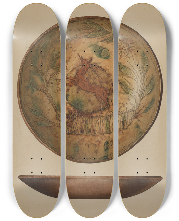 Triptych art skateboard deck of Giacinto Capelli Pa German Plate_3 by Giacinto Capelli (20-)