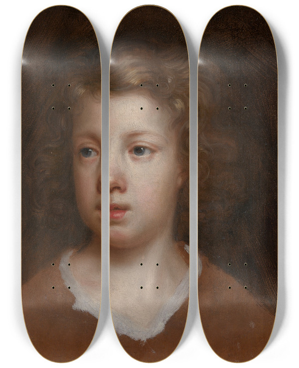 Triptych art skateboard deck of Mary Beale Bartholomew Beale by Mary Beale (1633-1699)