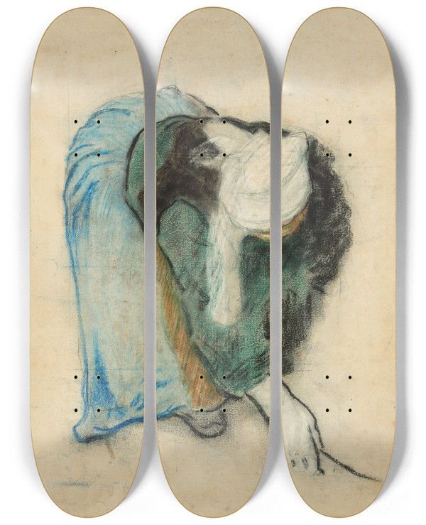 Triptych art skateboard deck of Paul Gauguin A Breton Gleaner by Paul Gauguin (1848-1903)