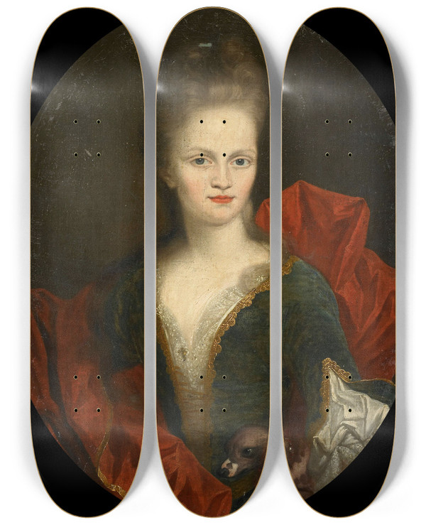 Triptych art skateboard deck of Johan Van Diest Anna Margaretha Van Petcum 16761745 Wife Of Johan Arnold Zoutman by Johan Van Diest (1695-1757)