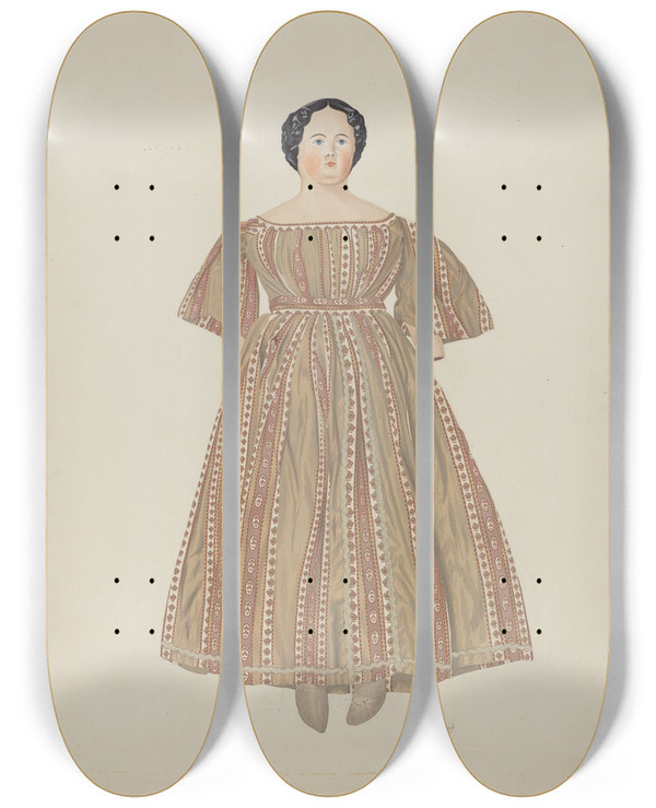 Triptych art skateboard deck of Joseph L Boyd Doll by Joseph L Boyd (20-)