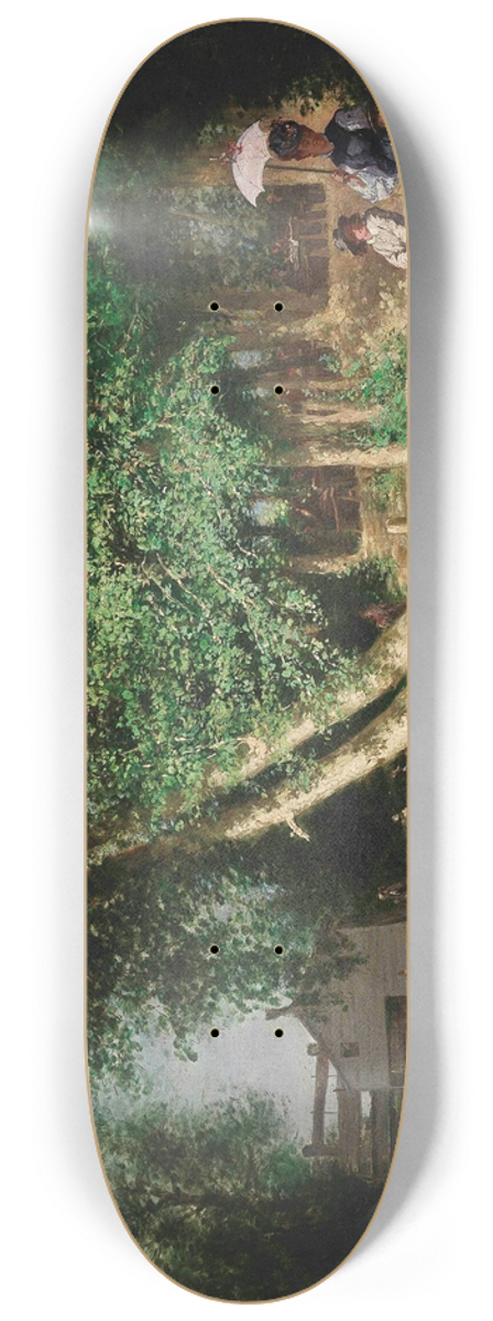 Ernest Louis Pichio - A sunny afternoon on the riverside 8.25 inch art skate deck