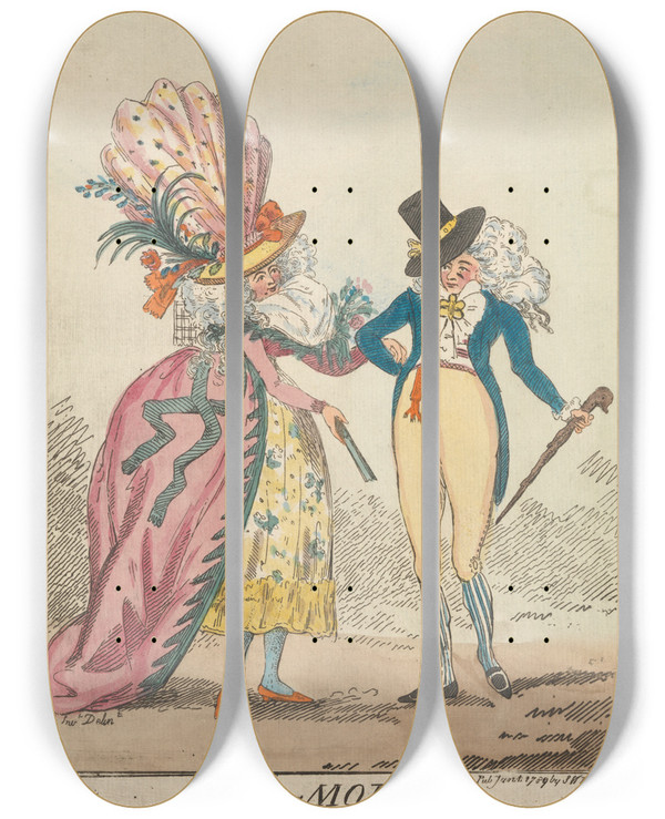 Triptych art skateboard deck of William Okeefe Alamode by William Okeefe