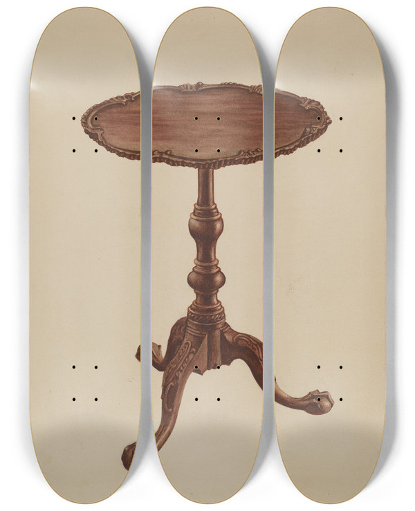 Triptych art skateboard deck of Lorenz Rothkranz Tripod Stand by Lorenz Rothkranz