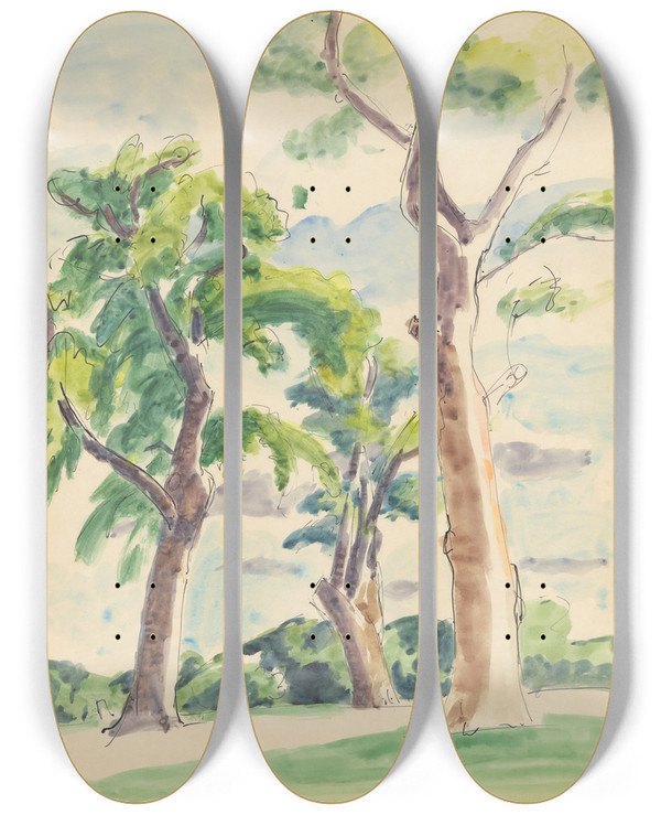 Triptych art skateboard deck of Frederick Porter Sketchbook Of Fred J Porter 4 by Frederick Porter (1883-1944)