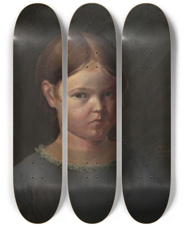 Triptych art skateboard deck of Heinrich Von Ferstel Hermine Ferstel Schwester Des Knstlers by Heinrich Von Ferstel (1828-1883)