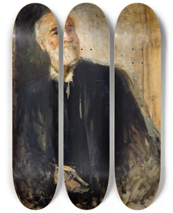 Triptych art skateboard deck of John Butler Yeats Selfportrait by John Butler Yeats (1839-1922)