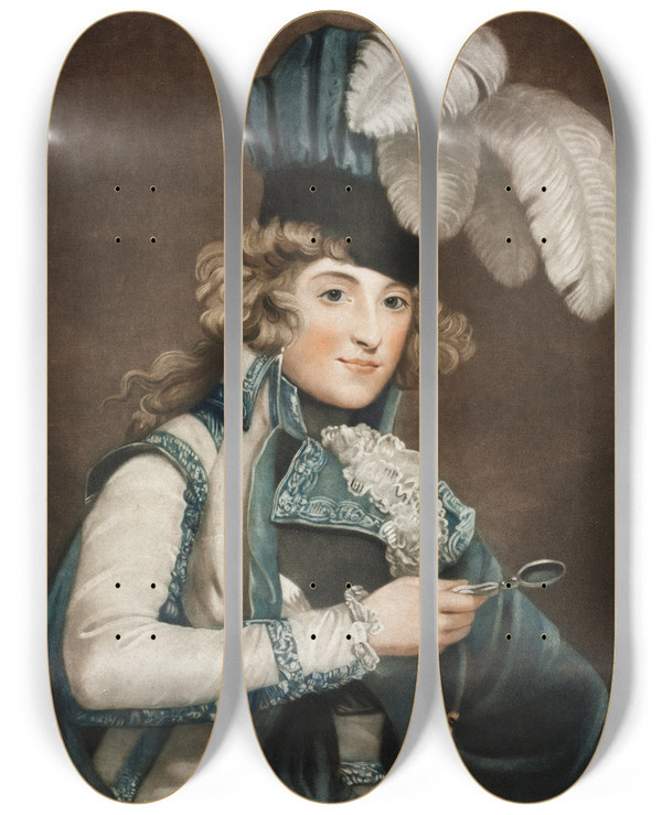 Triptych art skateboard deck of John Jones Dorothy Jordan by John Jones (1745-1797)