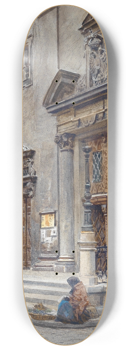 Ernst Graner - In front of the Jesuit church in Vienna 8.25 inch art skate deck