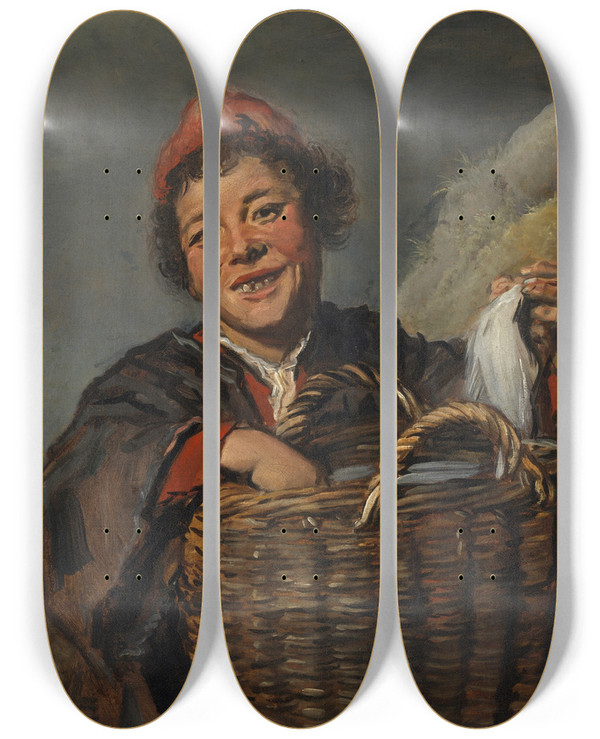 Triptych art skateboard deck of Frans Hals A Fisherboy by Frans Hals (1581-1666)