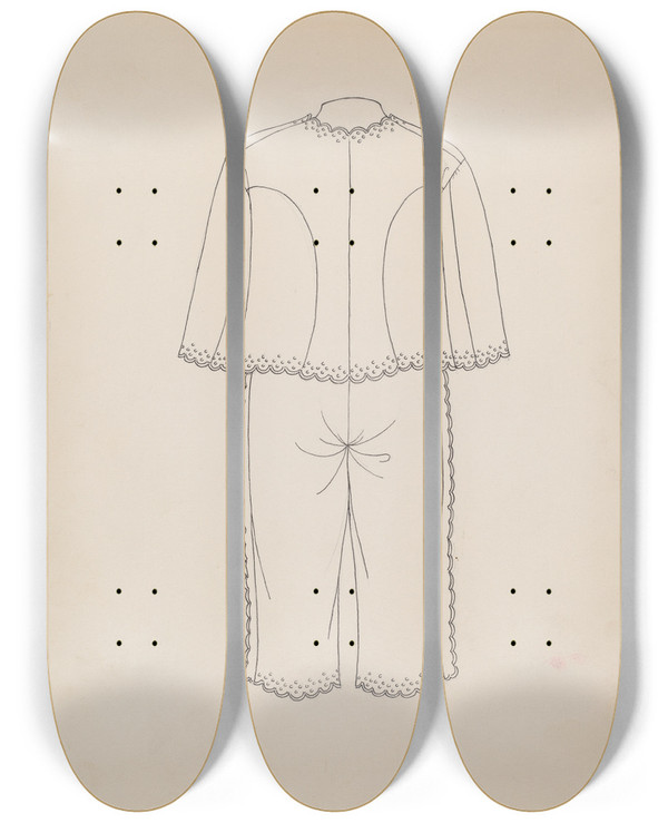 Triptych art skateboard deck of Henry De Wolfe Boys Suit_2 by Henry De Wolfe