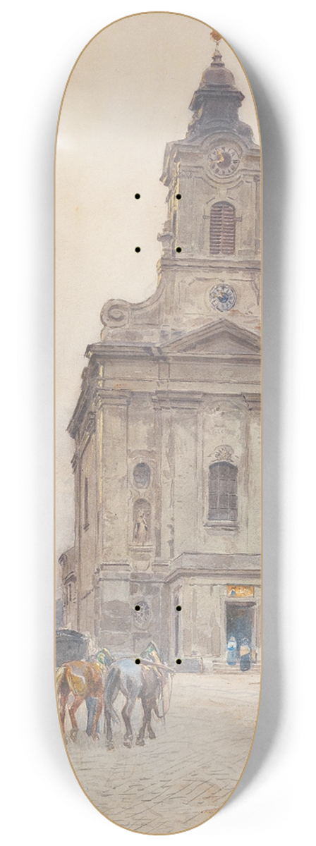 Ernst Graner - The so-called Rauchfangkehrerkirche in Vienna 8.25 inch art skate deck