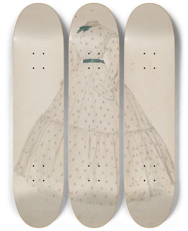 Triptych art skateboard deck of Roberta Spicer Dress_6 by Roberta Spicer