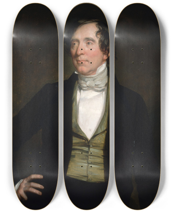 Triptych art skateboard deck of George Peter Alexander Healy William C Preston by George Peter Alexander Healy (1813-1894)