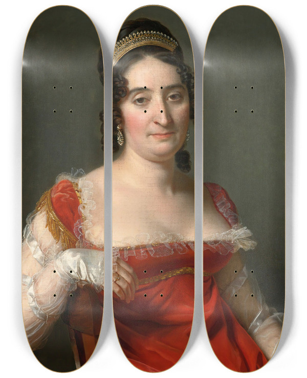 Triptych art skateboard deck of Jeromemartin Langlois Portrait Of A Lady by Jerome-Martin Langlois (1779-1838)