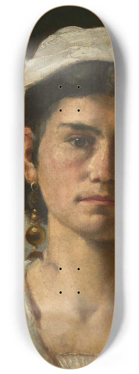 Ernst Hnler - Portrait of an Italian Woman 8.25 inch art skate deck