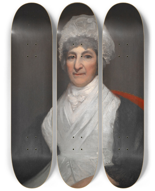 Triptych art skateboard deck of Sir Henry Raeburn Portrait Of Anne Dix Heineker by Sir Henry Raeburn (1756-1823)