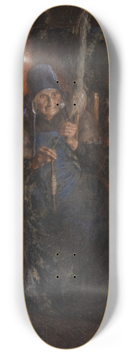Ernst Josephson - Old Woman Spinning 8.25 inch art skate deck
