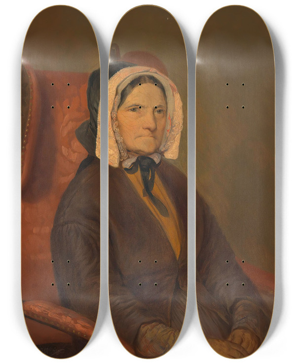 Triptych art skateboard deck of Peter Johann Nepomuk Geiger Antonia Geiger Mutter Des Knstlers by Peter Johann Nepomuk Geiger (1805-1880)