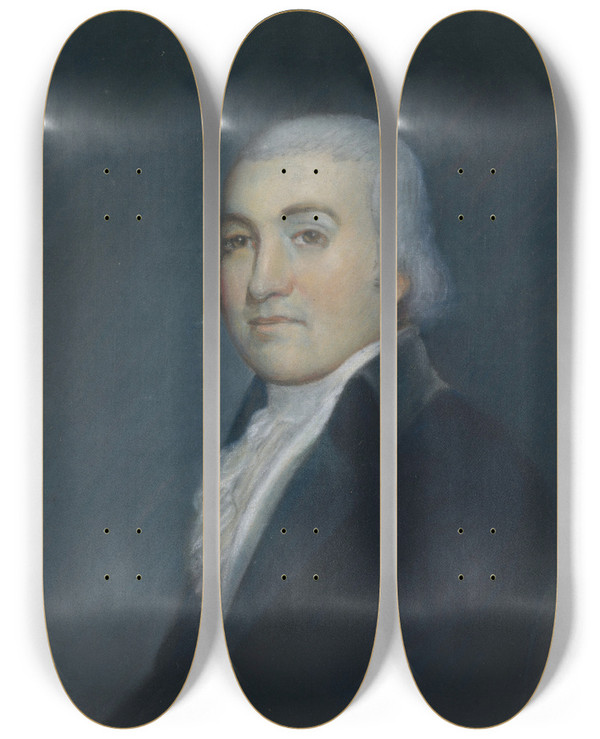 Triptych art skateboard deck of James Sharples Noah Webster by James Sharples (1825-1893)
