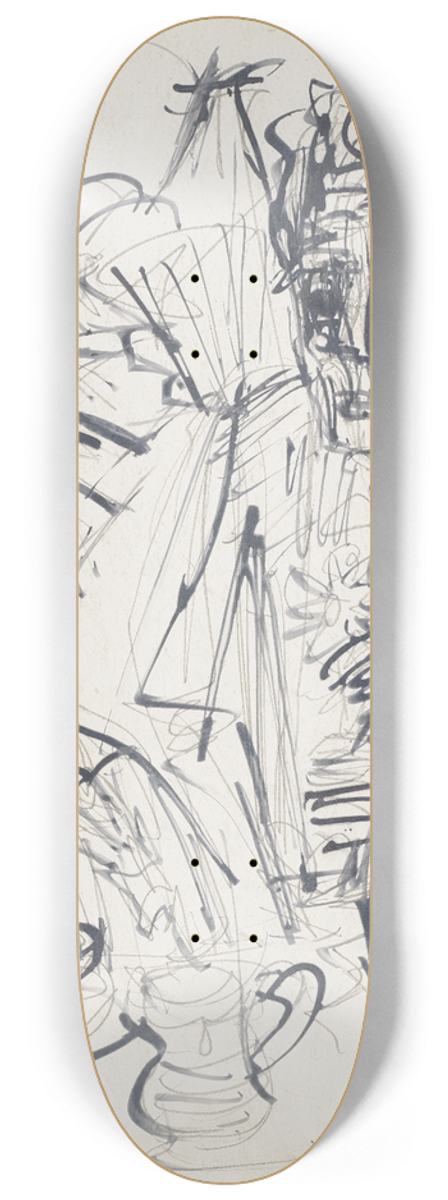 Ernst Ludwig Kirchner - Alte Frau mit Jungen am Kaffeetisch 8.25 inch art skate deck